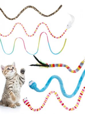 Cat Wand Toys with Feather and Bell Safe Cat Catcher