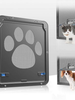 Cat Screen Door Lockable with Magnetic Flap