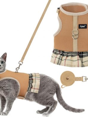 Cat Harness Dress and Leash Soft and Breathable for Walking Outdoor