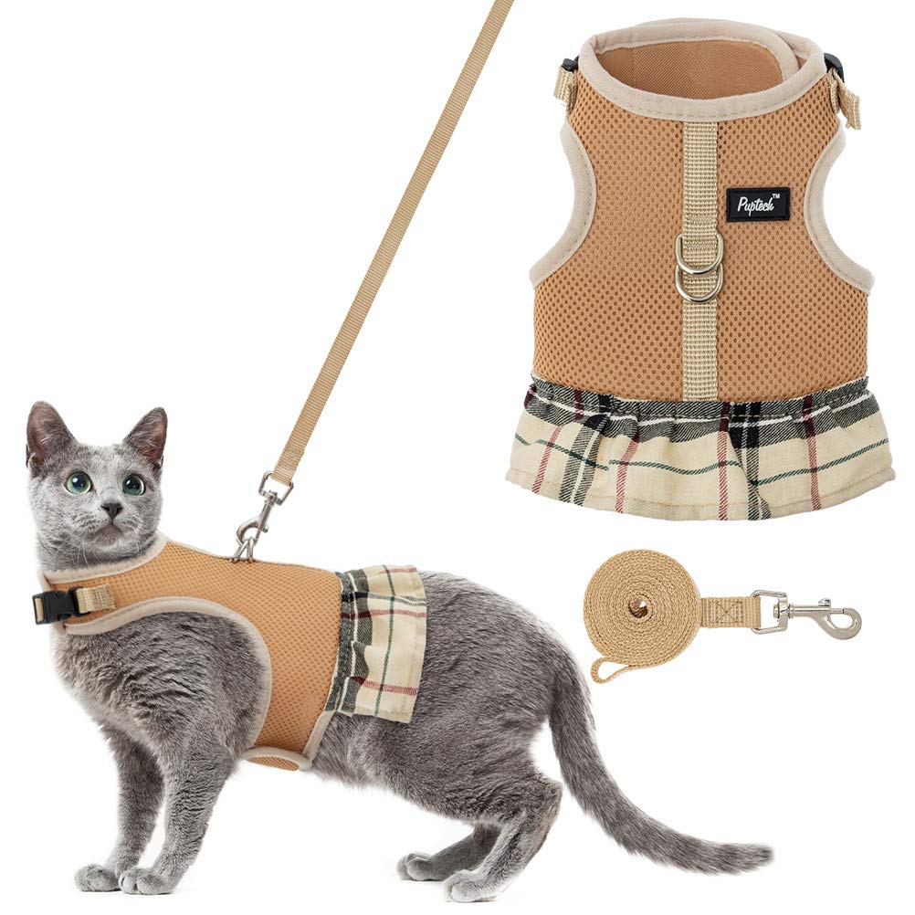 Cat Harness Dress and Leash Soft and Breathable for Walking Outdoor