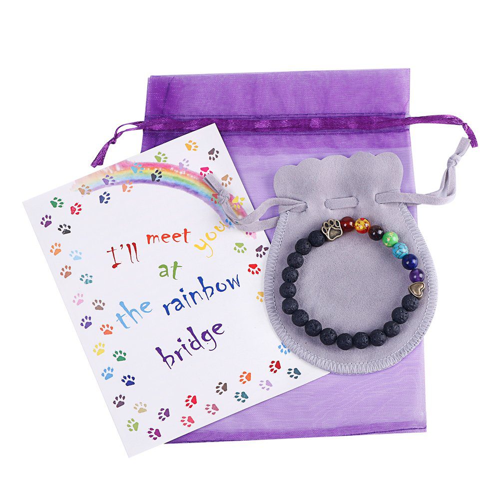 Cat Pet Memorial Bracelet Gift Rainbow Bridge Essential Oil Diffuser