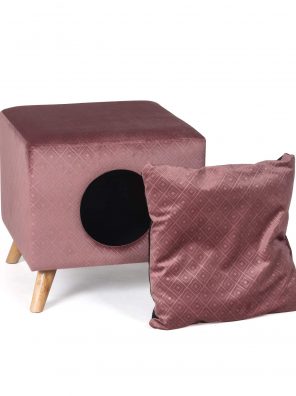 Cat Condo with Cushion Top and Interior Pillow for Cats
