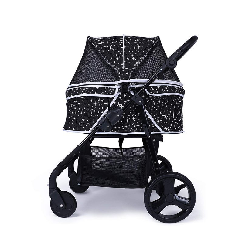 Cat Cage 3 Wheels Stroller Travel Folding Carrier Strolling Cart