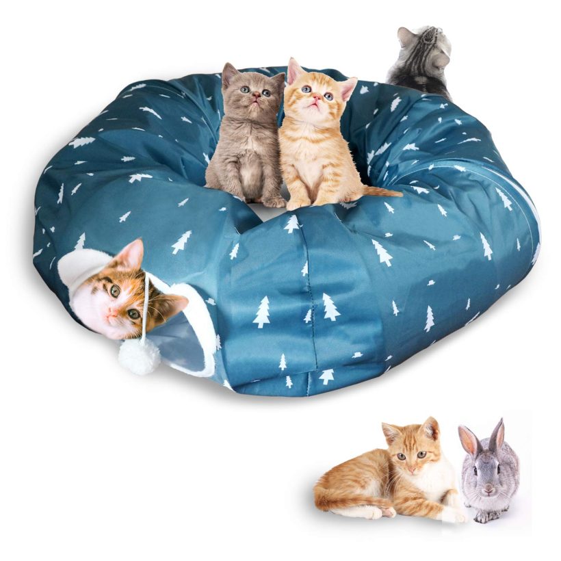 AUOON Cat Tube and Tunnel with Central Mat