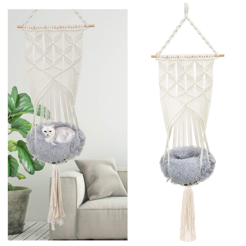 Hand Woven Macrame Cat Hammock Bed