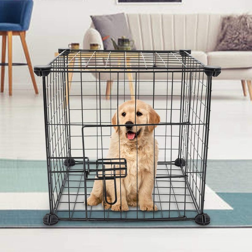 et Playpen Canine Cat Kennel, 13.8''x13.8'' Heavy Responsibility Foldable Pet Train Cage Fence