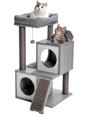 PAWZ Road Cat Tree Luxury Cat Tower with Double Condos