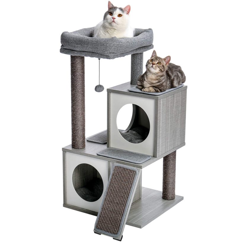 PAWZ Road Cat Tree Luxury Cat Tower with Double Condos