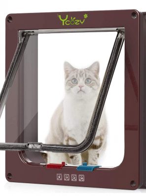 Easy Install Locking Cat Flap Indoor Pet Door for Cats