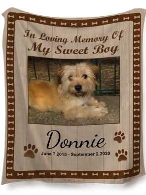 Cat Memorial Gifts Sympathy Blanket Custom Picture and Name