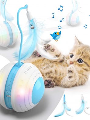 Cat Ball Toys with Bird Sound Automatic 360° Rolling