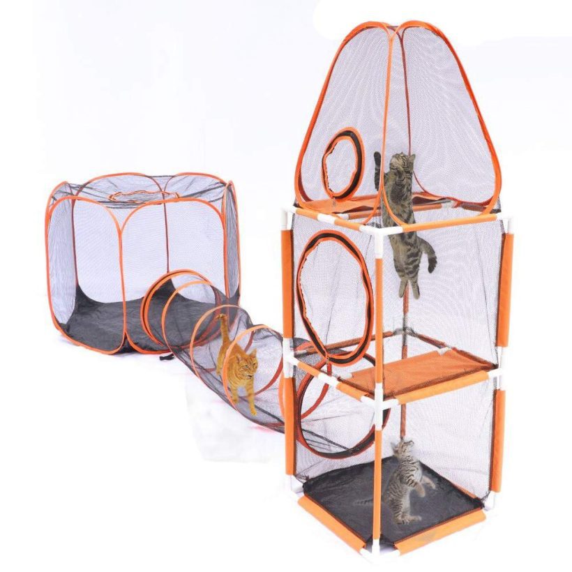 3 in 1 Compound Pet Play House 3-Levels of Jumping Tower