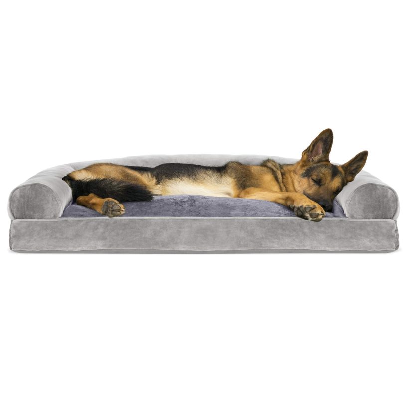 Furhaven Pet Dog Bed - Faux Fur and Velvet Pillow