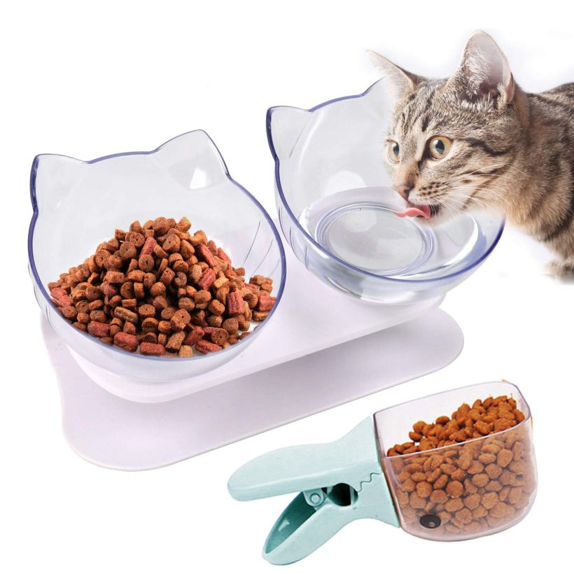 Cat Feeder Cat Feeding Bowl Raised with Stand