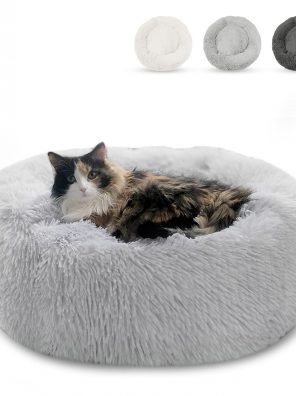 Cat Beds for Indoor Cats, 20 Inch Round Donut Cuddler