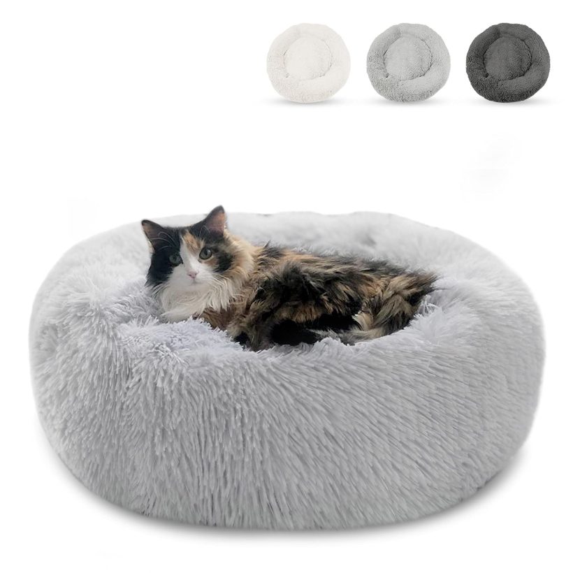 Cat Beds for Indoor Cats, 20 Inch Round Donut Cuddler