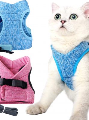 Cat Harness with Leash Escape Proof Adjustable Step-in Plush