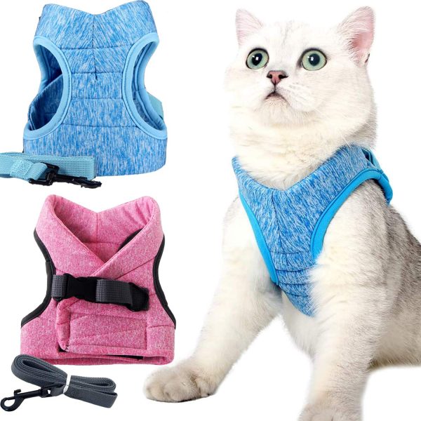 Cat Harness with Leash Escape Proof Adjustable Step-in Plush