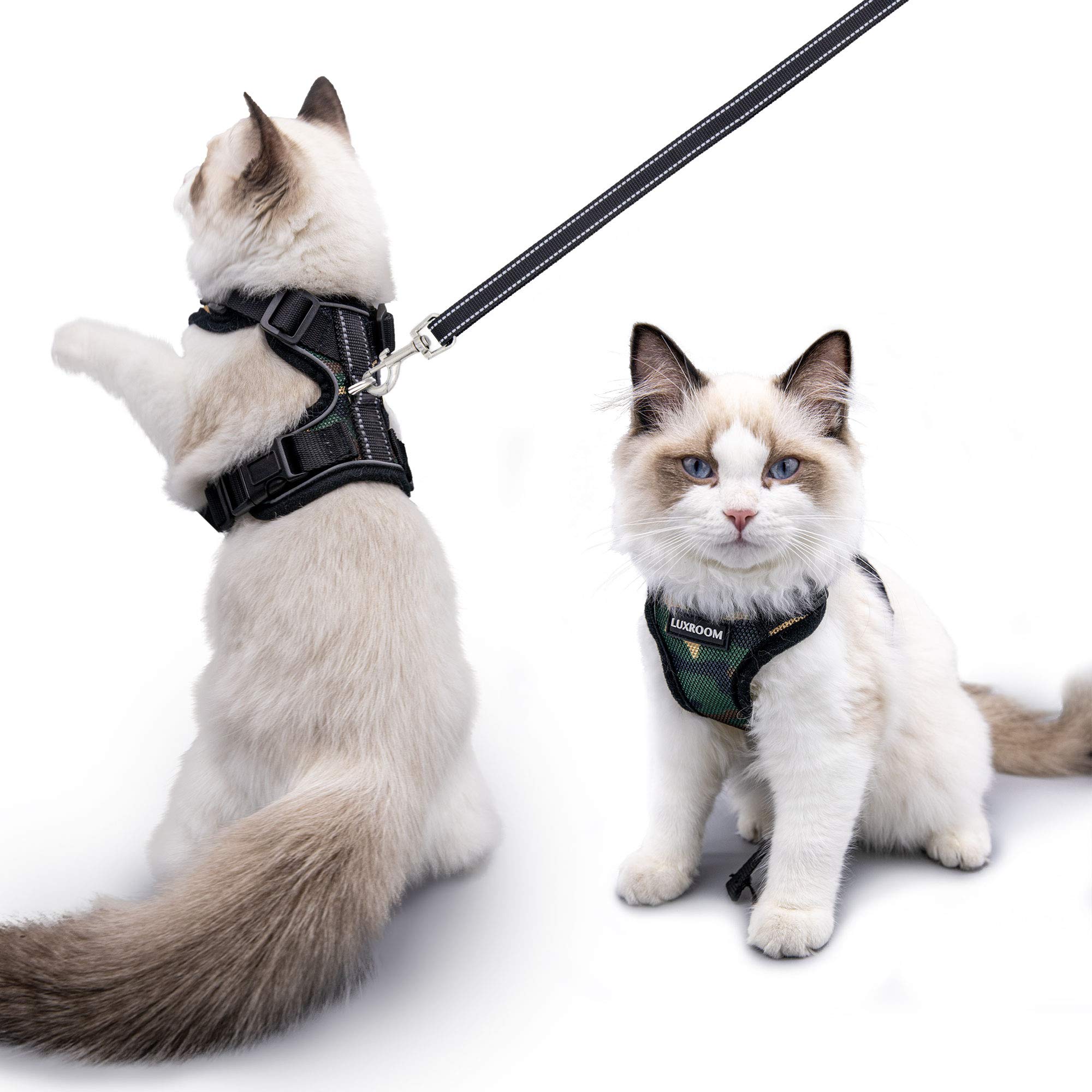 Luxroom Green Camouflage Cat Harness and Leash