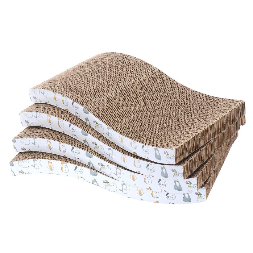 4 Packs in 1 Cat Scratch Pad, Cat Scratcher Cardboard