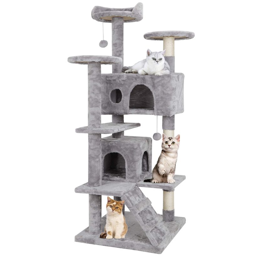 ZENY 53‘‘ Cat Tree with Sisal-Covered Scratching Posts