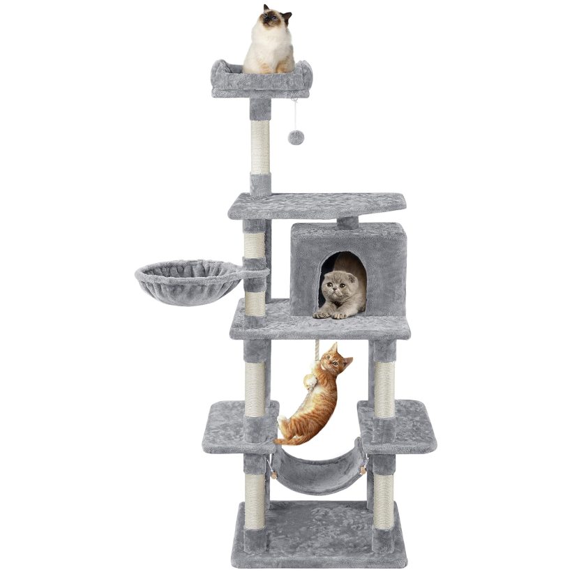 Large Cat House Cat Tower Furniture with Padded Platform