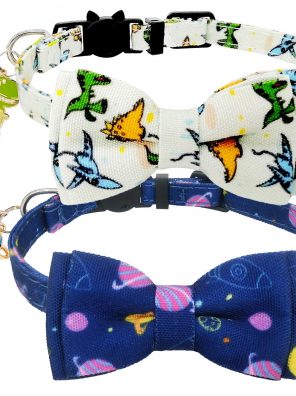 Cat Collar Breakaway with Cute Bow Tie and Bell Charms