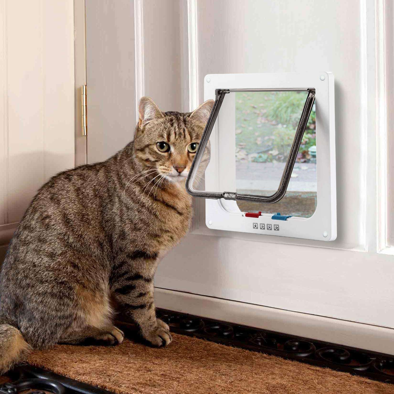 Cat Door Weatherproof 4 Way Locking Cat Flap