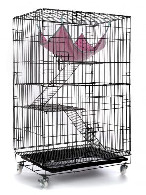 AVEEN 3-Tier Small Cat Cage Playpen Box Kennel Crate