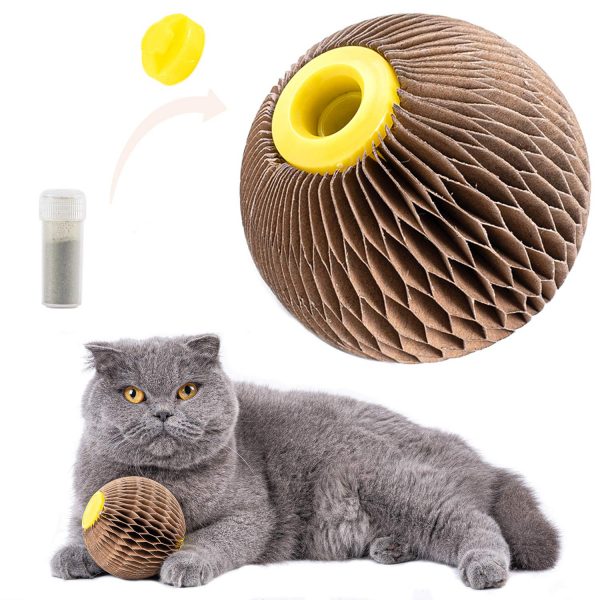 AREIIA Catnip Ball Toy for Cats Catnip Refillable Scratcher