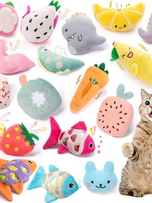 18 Pieces Cat Catnip Toys Kitten Chew Toys