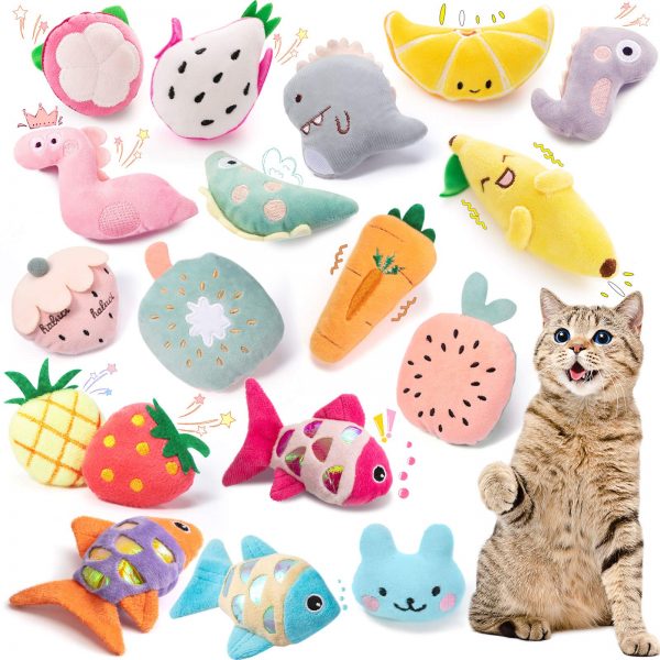 18 Pieces Cat Catnip Toys Kitten Chew Toys