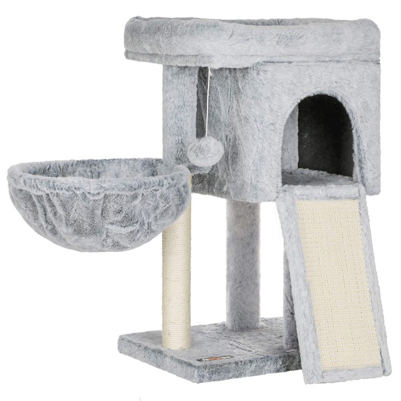 FEANDREA Cat Tree, Small Cat Condo with Padded Perch