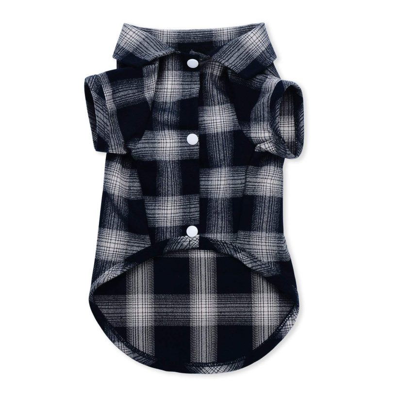 Cats Pet Plaid Polo Clothes Shirt T-Shirt