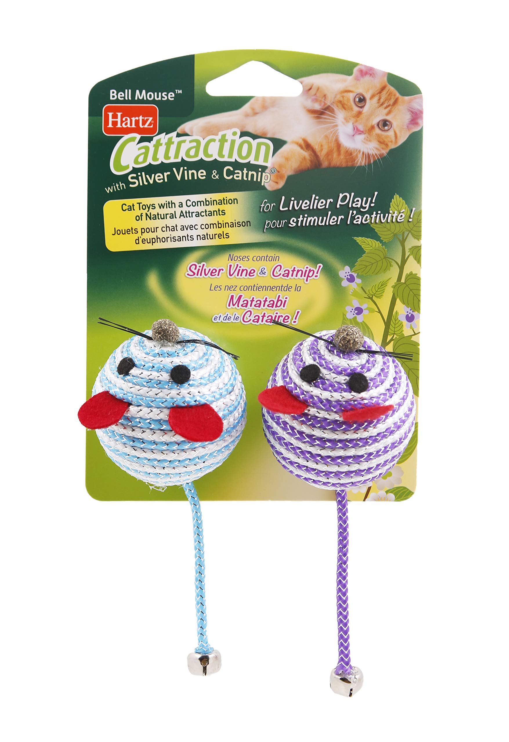 Bell Mouse Cat Toy with Two Silver Vine Catnip
