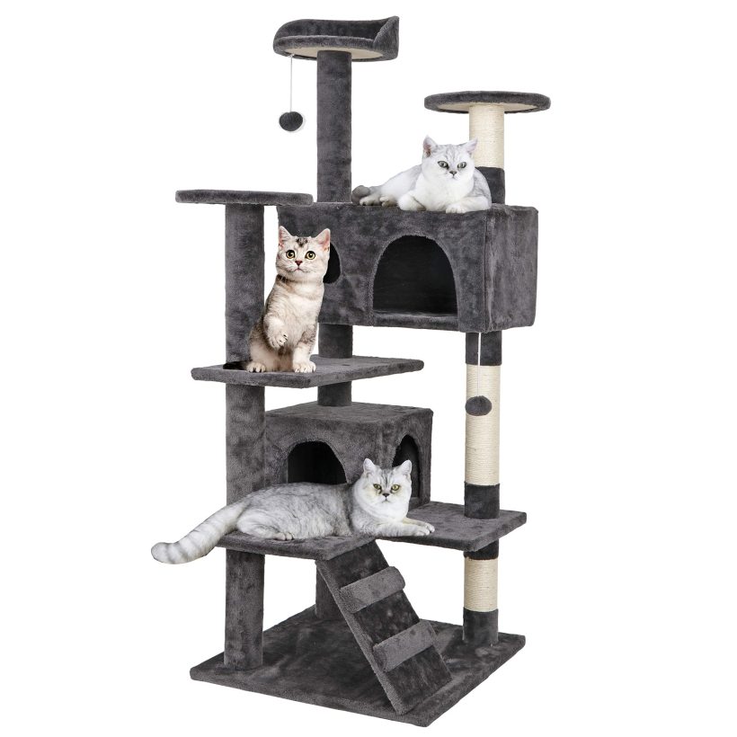 ZENY 53‘‘ Cat Tree with Sisal-Covered Scratching Posts