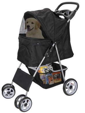 Foldable Stroller for Cats and Dog Four Wheels