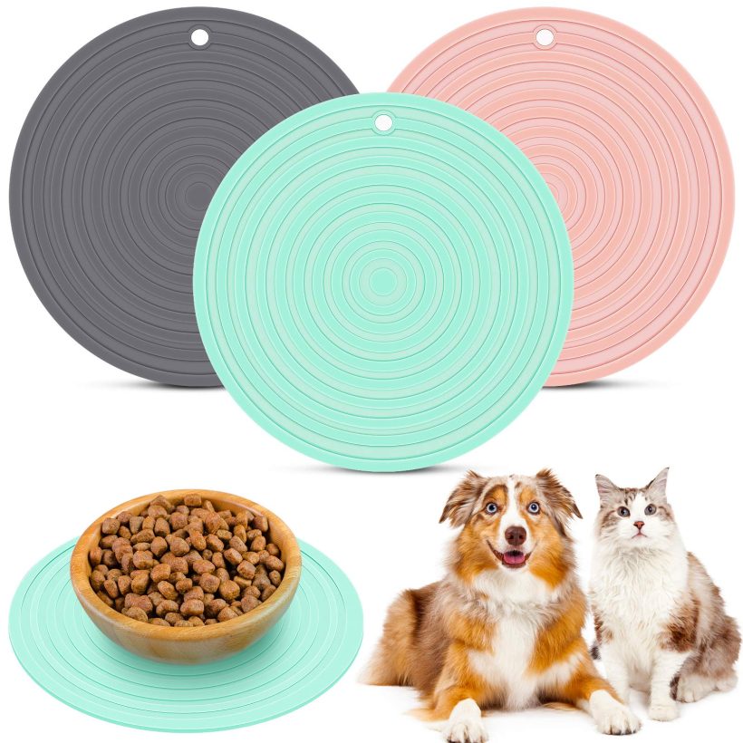 Cat Food Bowl Place-mat Preventing Food and Water Overflow