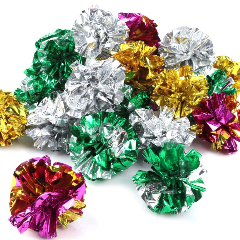 Mylar Crinkle Balls Cat Toys