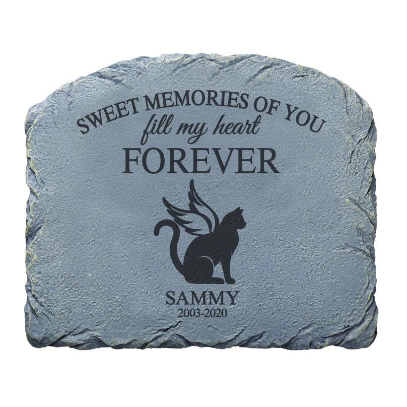 Cat Memorial Memories Personalized Memorial Garden Stone