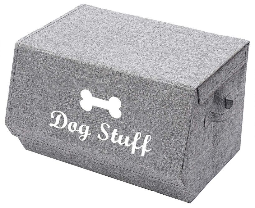 Morezi Canvas Dog Toy Basket and Dog Toy Box with lid