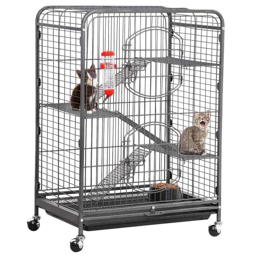 YAHEETECH 37’’ Metal Cat Kitten Cage Small Animals