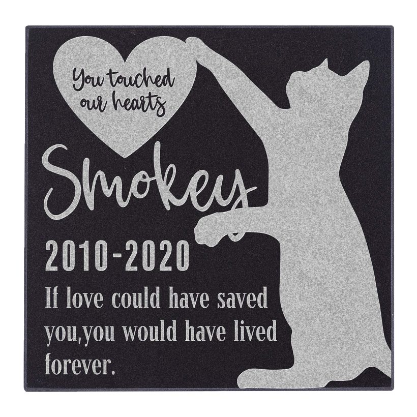 Be Burgundy Personalized Cat Memorial Stone