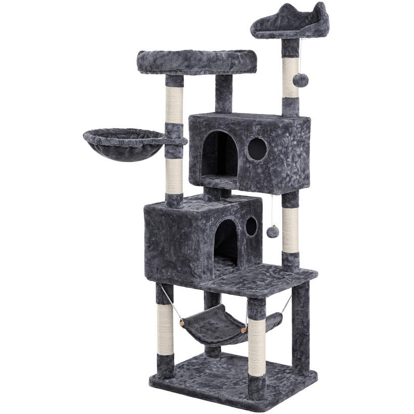 Cat Tower with Condos Platform Perch Hammock