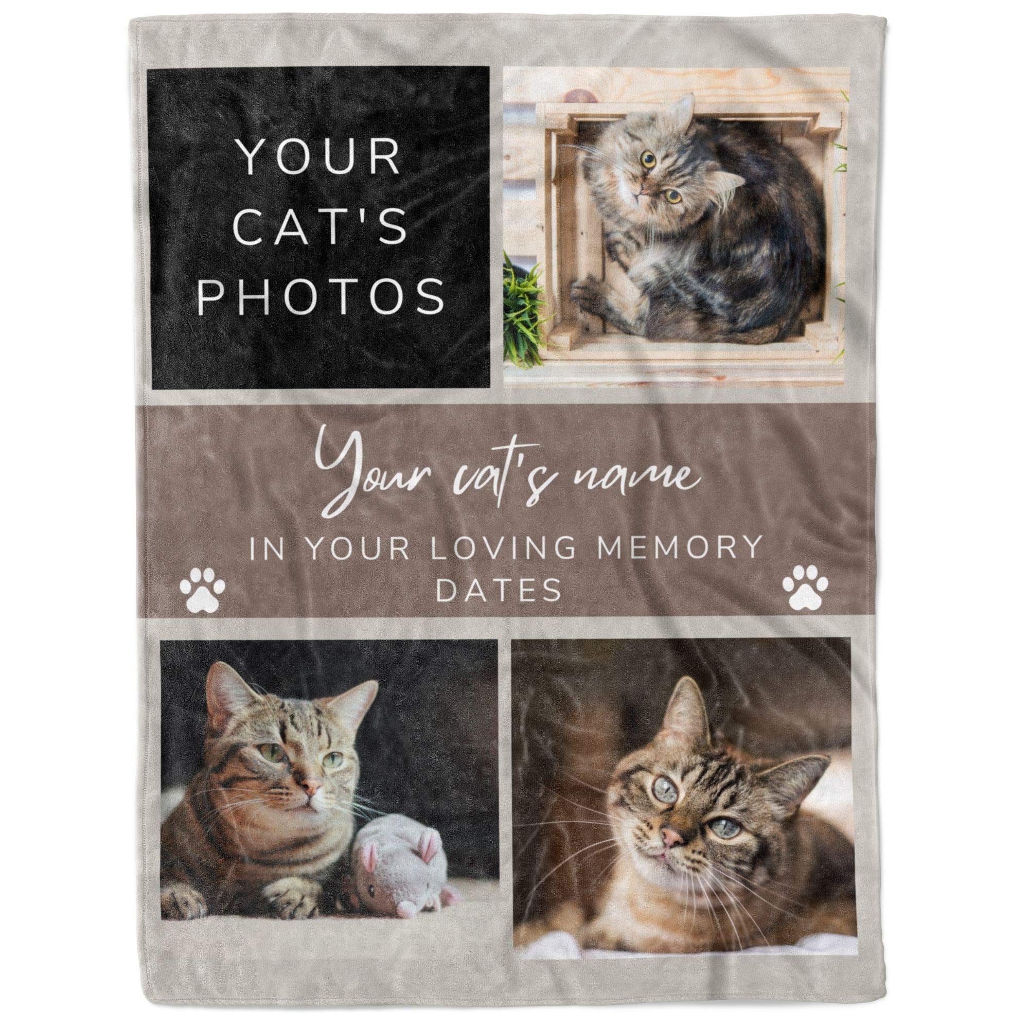 Personalized Cat Memorial Blanket for Cat Lovers